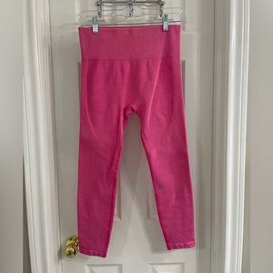 JoyLab Vibrant Hot Pink Ribbed Leggings Size M